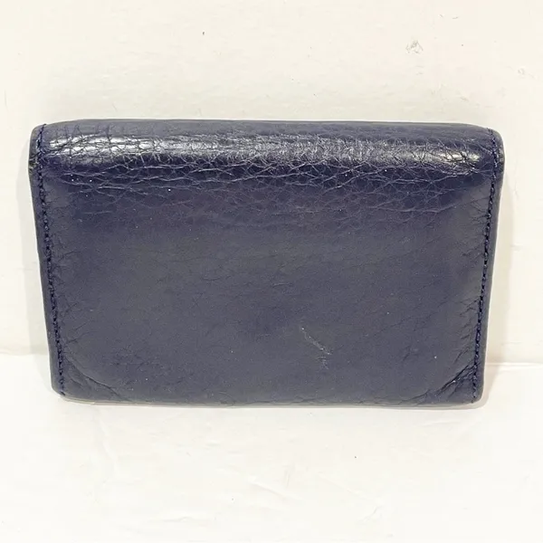 Marc by Marc‎ Jacobs Navy Blue Leather Silver Hardware Card Holder Wallet - Image 5