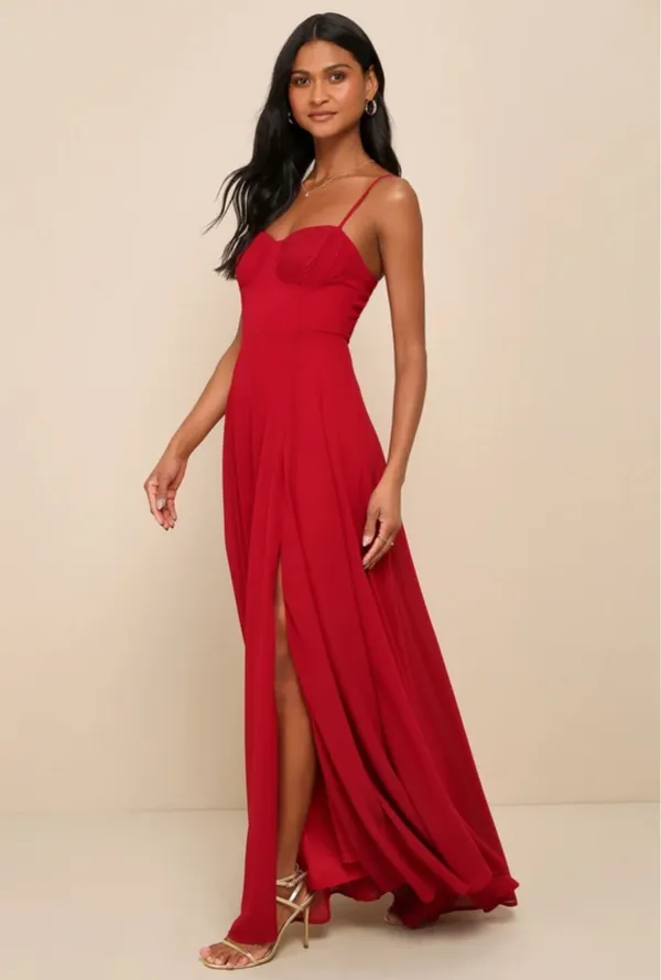 Lulus Maxi Dress Red - Image 3