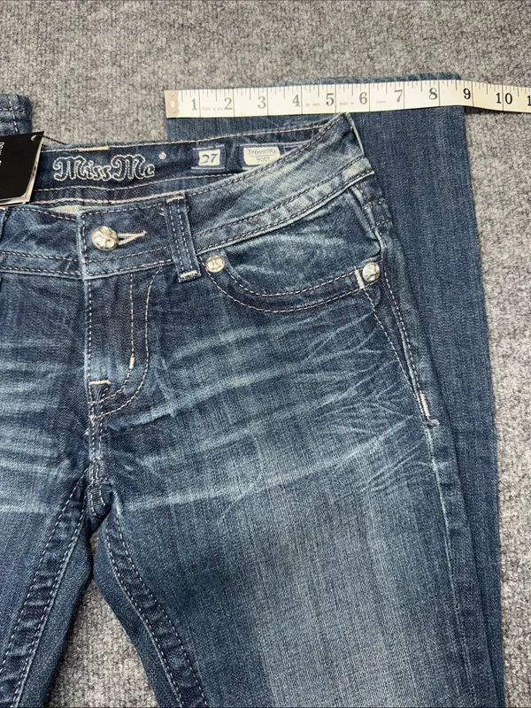 Miss Me Blue Low-Rise Boot Cut Stretch Denim Jeans - Image 9