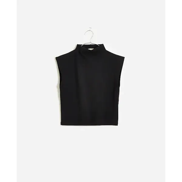Madewell Funnelneck Cropped Muscle Tee True black M NWT - Image 4