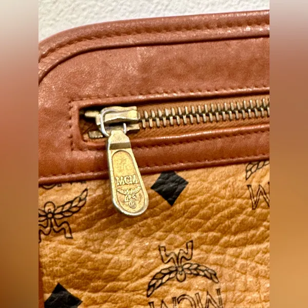 Vintage MCM Brown Visetos Leather Clutch - Image 7