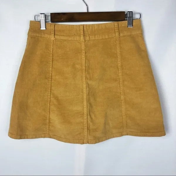 Urban Outfitters BDG Mustard Marigold Yellow Button Down Corduroy Mini Skirt 0‎ - Image 4