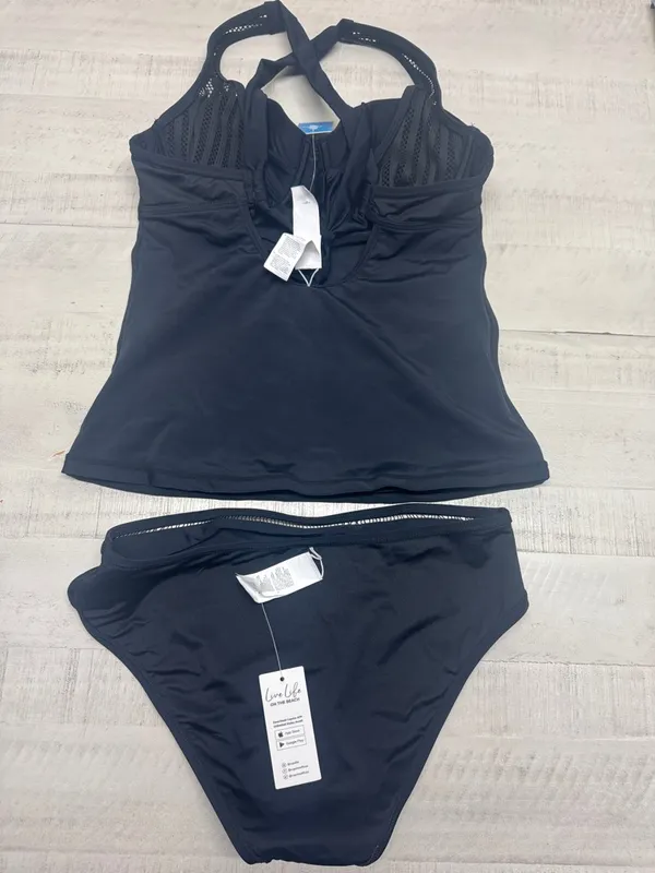 Cupshe Black Crossback Tankini Top & Standard Bottoms Set - Image 10