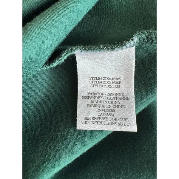 Z Supply Emerld Green High Neck Ruched Stretchy Side Slit Dress Size Small - Image 7