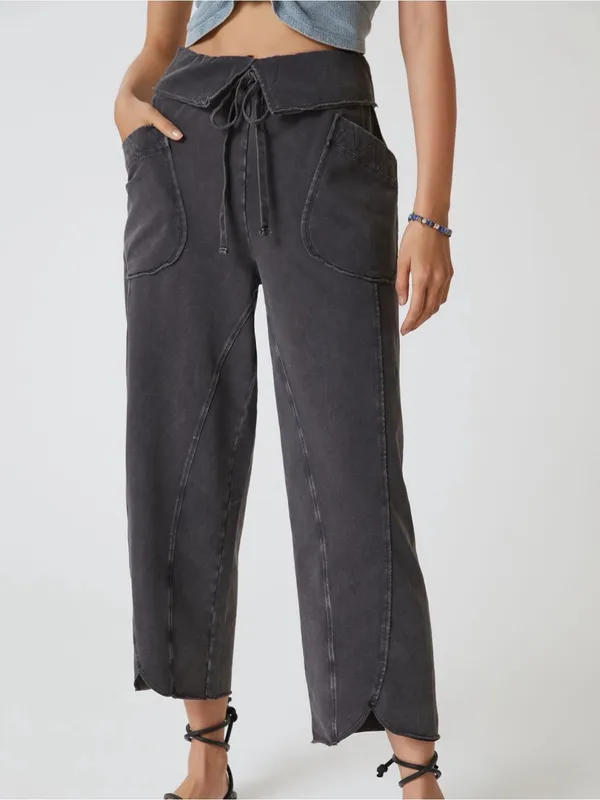 Daily Practice Anthropologie Sweatpants Sz S Foldover Waistband Athleisure Boho - Image 3