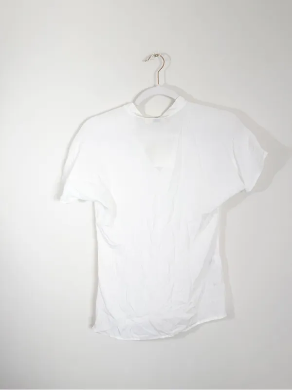 NWT Bally Switzerland White Silk Blend Short Sleeve Blouse Lace US Size 2 - Image 3