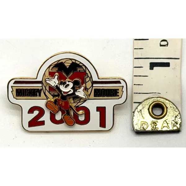 WALT DISNEY WORLD 2001 MICKEY MOUSE PIN Trading Vintage Globe Authentic - Image 2