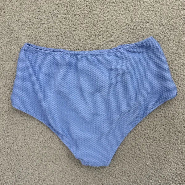 NWT Aerie Swim High Waisted Full Coverage Bikini Bottom‎ Blue Women Large - Image 2
