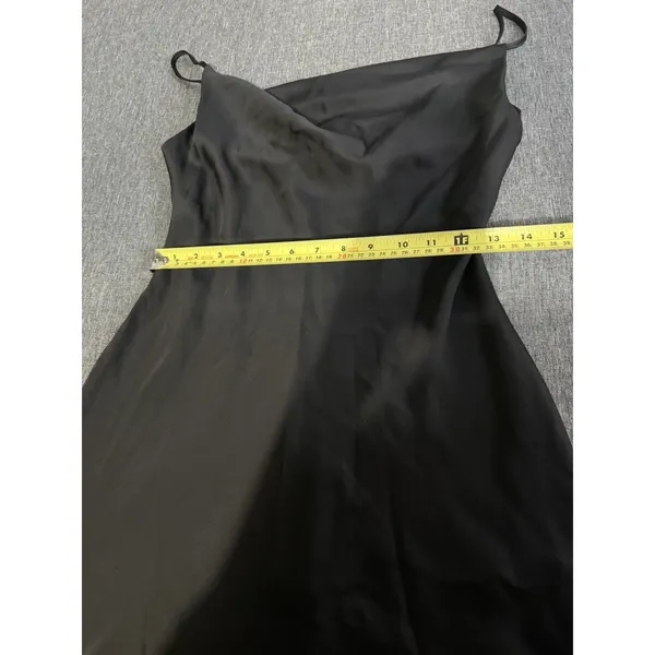 Urban Outfitters Womens Mallory Cowl Neck Slip Mini Dress Sz Small Black Satin - Image 5