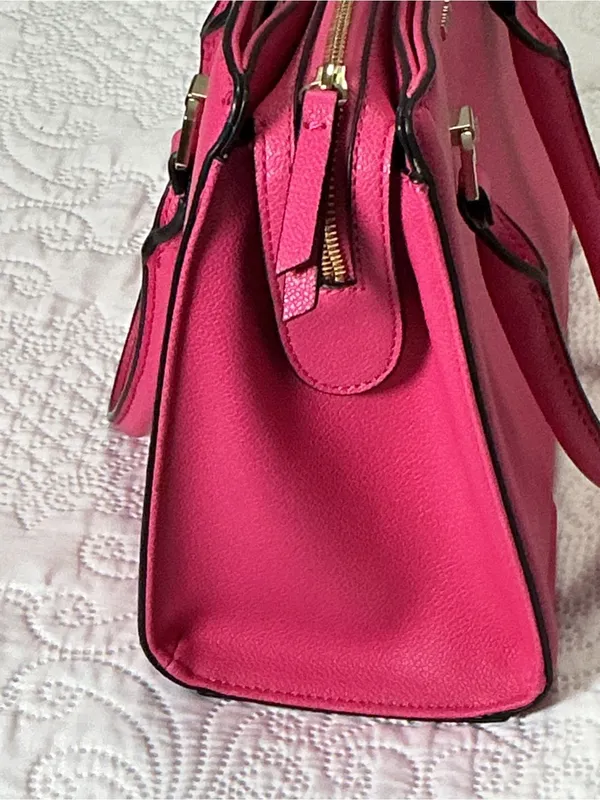 Nine West Strawberry Pink Shoulder Bag Purse Women’s Handbag Large - Image 9