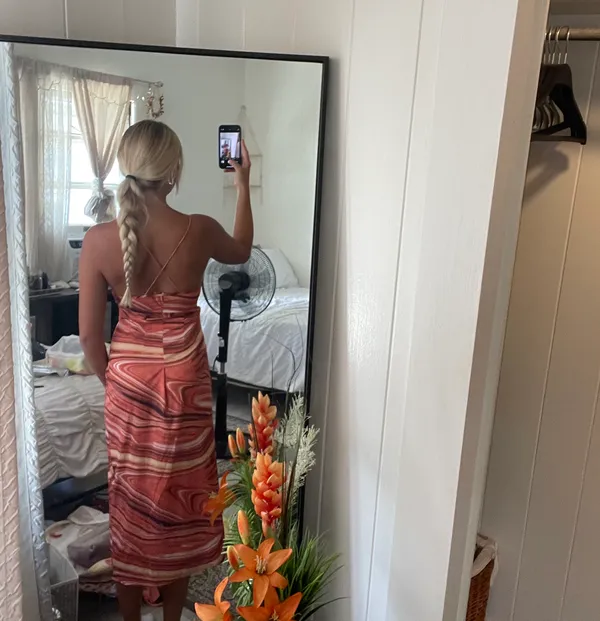 Marble Orange Dress - Image 4