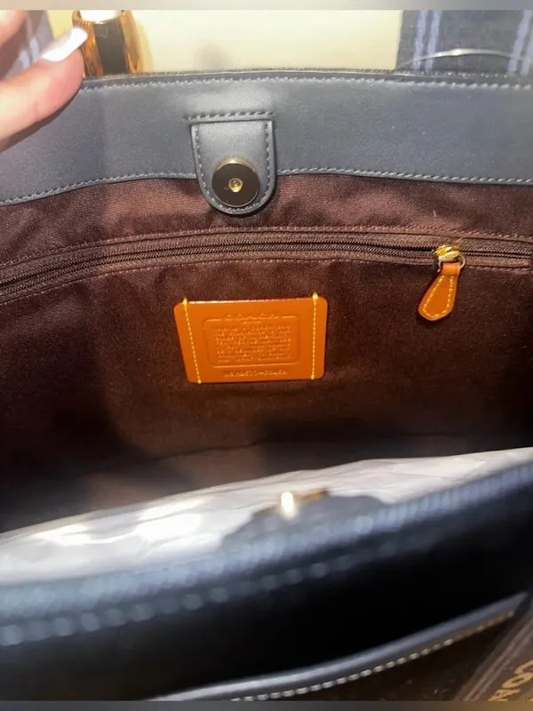 NIB + NWT Coach Smith Tote Bag In Gold/Dark Denim Gold Multi $428 MSRP - Image 9