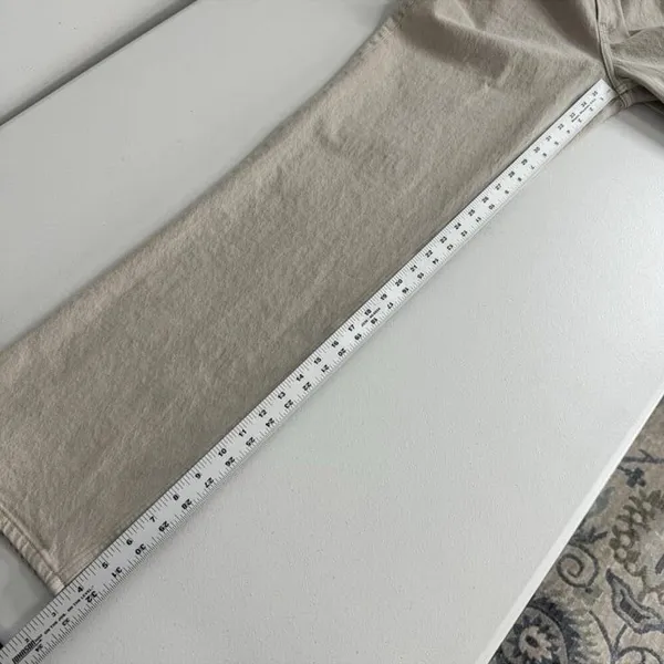 Abercrombie Curve love the baggy low rise beige jeans - Image 7