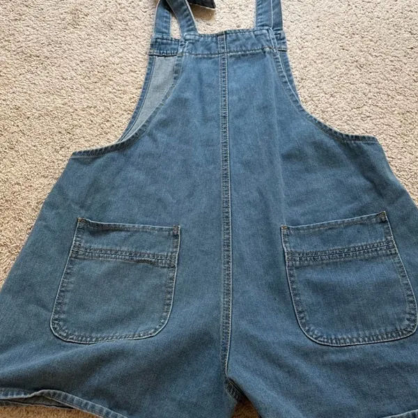 Denim Overalls Shorts Blue Size XL - Image 6