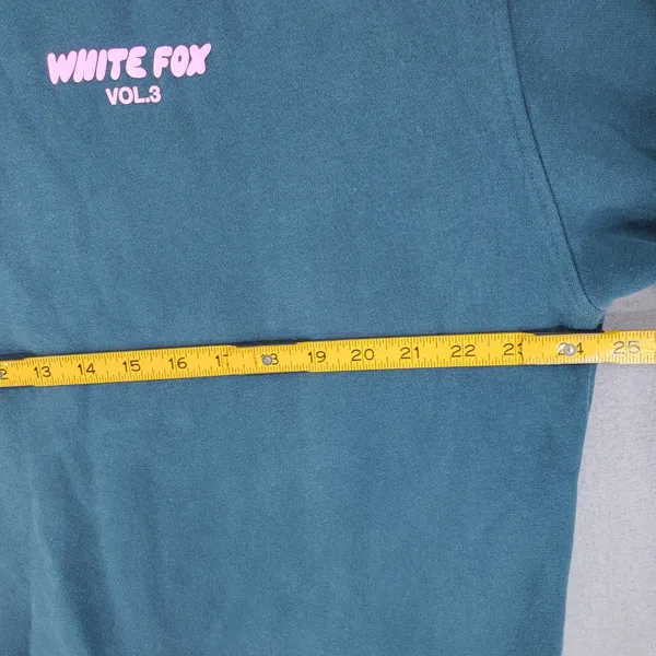 White Fox Hoodie Womens L/XL Teal Vol.3 Graphic Oversized Pullover Sweatshirt - Image 7