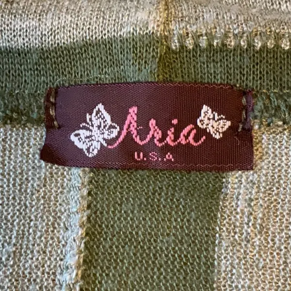 Aria Green and Gray Cardigan Sweater with Waterfall Front - Image 7