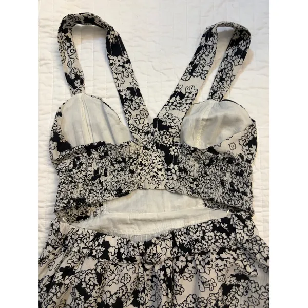 Anthropologie Linen-Blend Cut-Out Floral Midi Dress NWT XS - Image 9