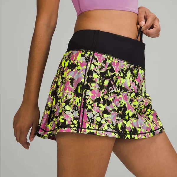 Lululemon Pace Rival Mid-Rise Skirt skort Inflected Highlight Yellow Black 8 - Image 5