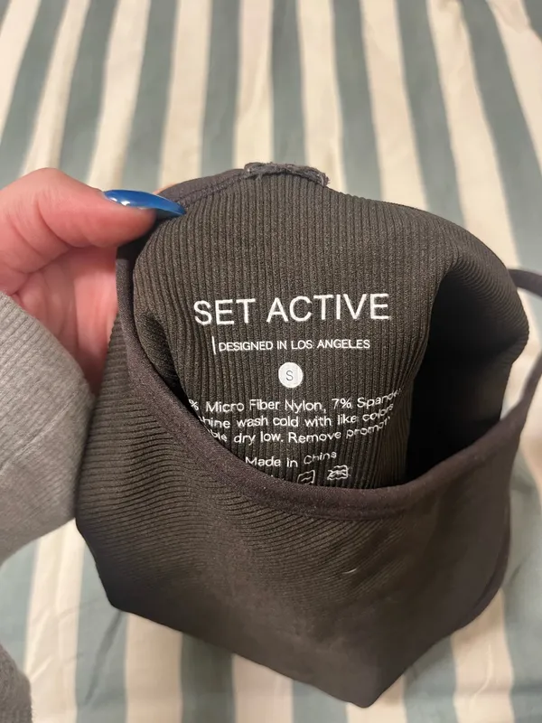 Set Active Brown Ribbed Tank Top - Image 3