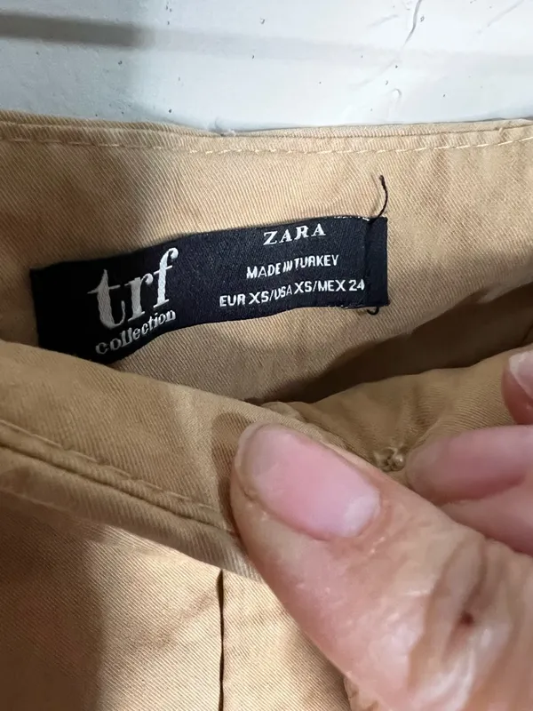Zara TRF Super Wide Leg‎ High Rise Crop Tan Boho Trouser Pants - Image 7