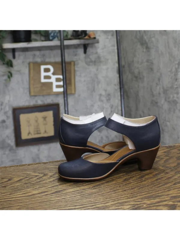 NEW Easy Spirit Block Heel Clarice Wedge Heels SECLARICE Dark Blue 5.5M - Image 8