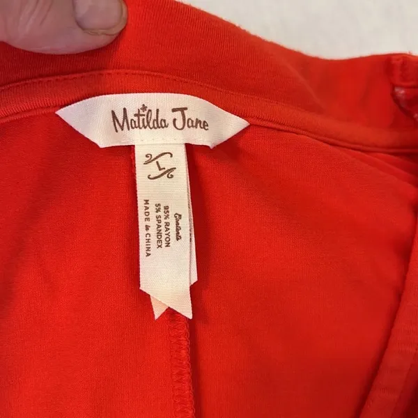 Matilda Jane flaming orange szL sleeveless braided tassel tie maxi dress EUC - Image 3