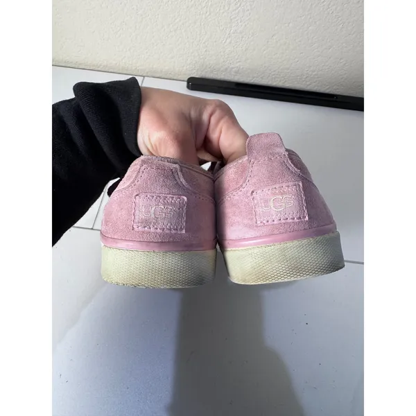 UGG Suede Shearling Lined Sneakers Women‎ Size 5.5 Purple Lace Up Minimalist - Image 4