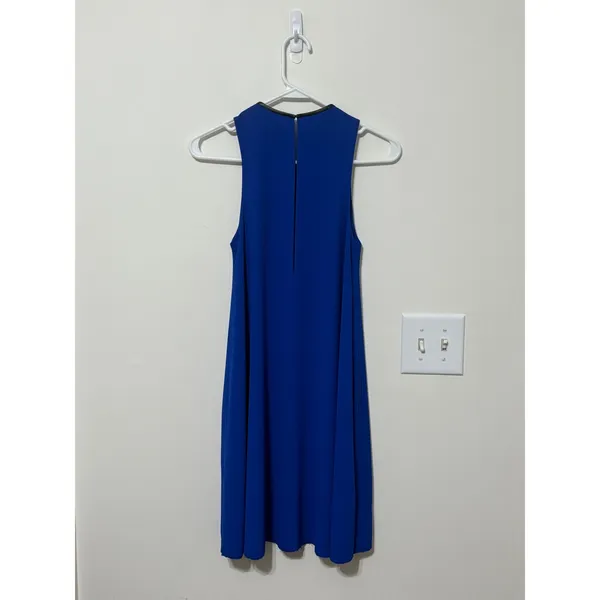 Alexander Wang Mini Dress Leather Trim Sleeveless Blue Size‎ 0 - Image 6