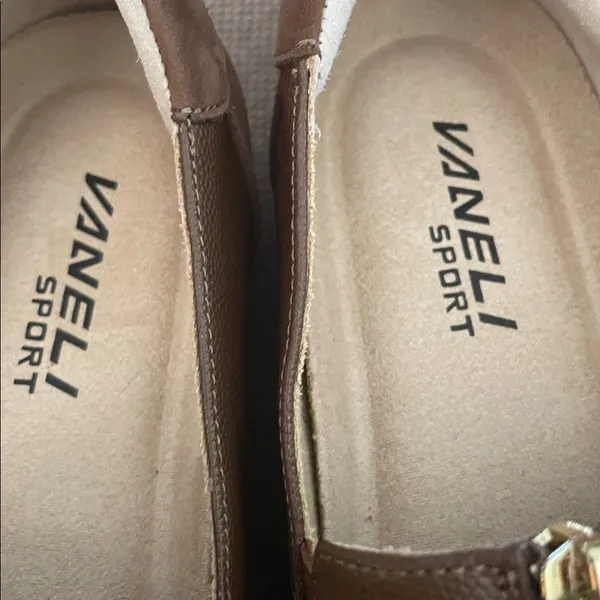Vaneli Tan Leather Slip-On Loafers 7.5 wide - Image 3