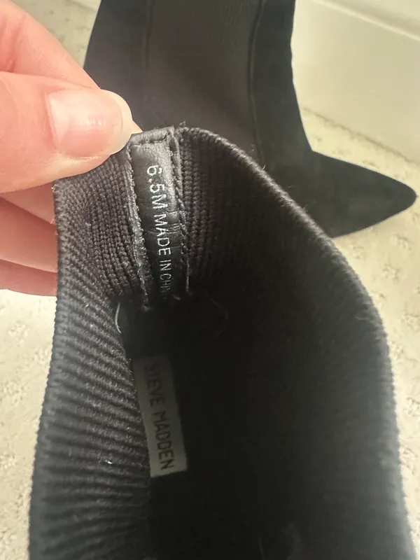 Steve Madden Black Sock Bootie heels Size 6.5 - Image 5