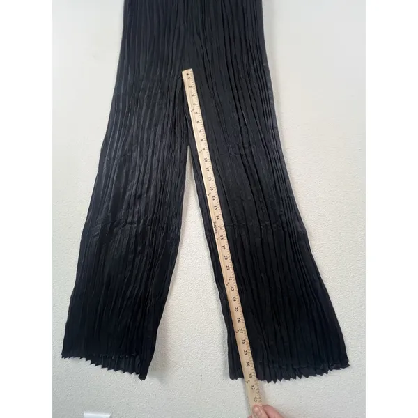 Bella Dahl Black Pleated Silky Finish Wide Leg Pants Women’s SZ M Elastic Waist - Image 10