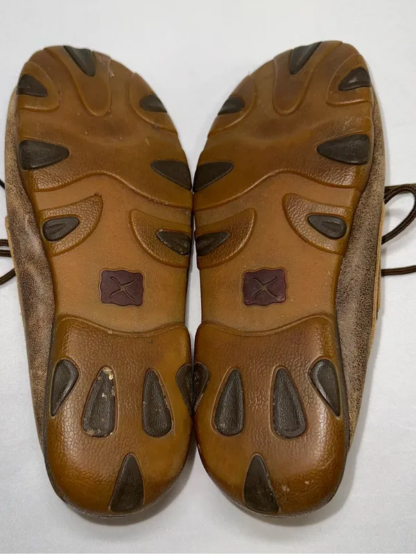 Twisted X Western Driving Moccasins Shoes Womens 8.5 M Tooled Floral Turquoise - Image 6