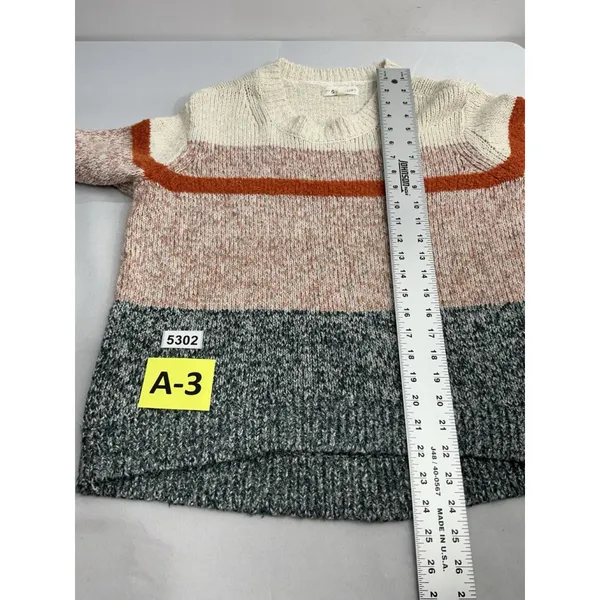 Womans Lori Grey For Loft Long Sleeve Pullover Sweater Large Multicolor - Image 6