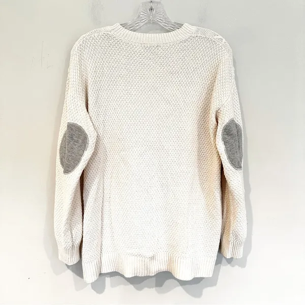 BDG Urban Outfitters Cable Knit Elbow Patches Sweater Women's Small Cream‎ Y2K - Image 7