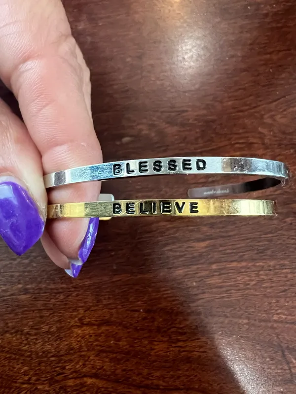 Silver and Gold cuff bracelets - Image 2
