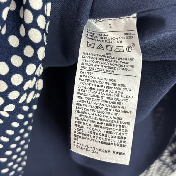 Banana Republic Factory Handkerchief Skirt Blue & White Polka Dot Women’s Size 2 - Image 5