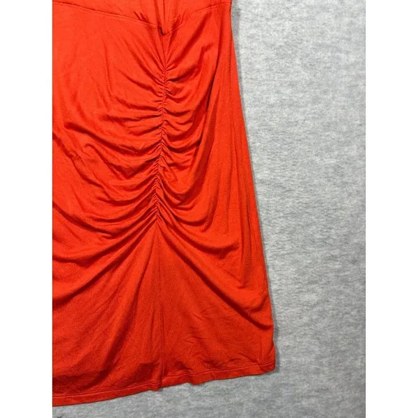 Free People Orange Dress XS Ruched‎ Front Detail Stretchy Comfortable - Image 2