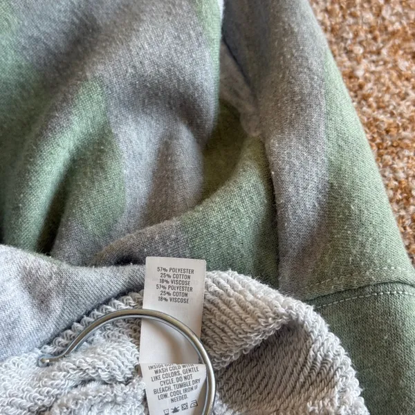 Aerie Camo Quarter Zip Sweatshirt Green Grey Oversized Pullover M Cozy Lounge - Image 5