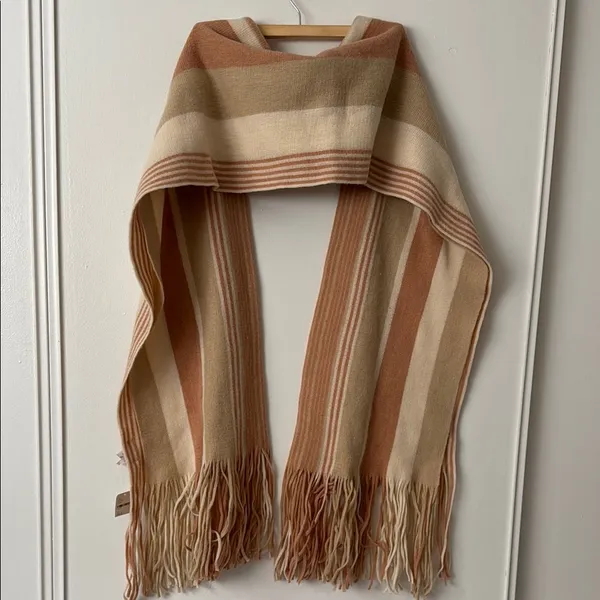 NWT Free People Striped Tan and Pink Scarf - Image 2