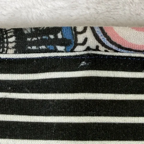 Zenergy by Chico's Womens Paisley Striped Lace Trim‎ 3/4 Sleeve Top Size 0 S - Image 8
