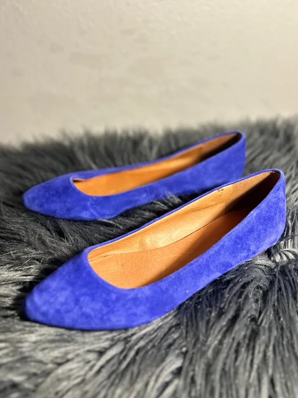 Madewell The Sidewalk Skimmer Suede Blue Pointed-Toe Flats Sz 8 - Image 5