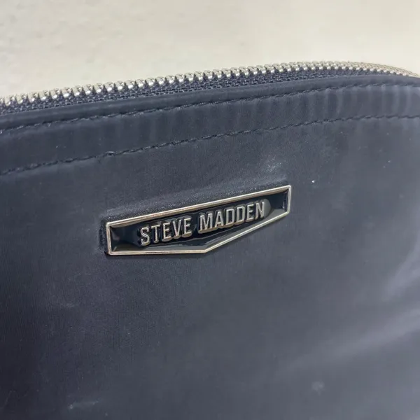 Steve Madden Crossbody Bag Small Dome Black Nylon with Coin Purse Strap - Image 6