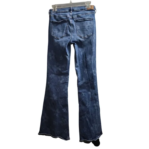 American Eagle Outfitters Low Rise Flare Jeans Floral Print Stretch Size Large‎ - Image 4