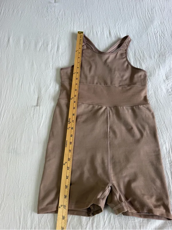 Free People Movement Size M/L Every Single Time Runsie Moonrock Tan Bodysuit - Image 8