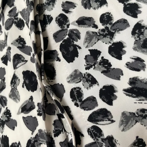 The Limited‎ Shirt Dress Women XS Black White NO BELT Abstract Print 3/4 Sleeve - Image 11