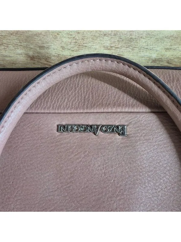 Enzo Angiolini Crossbody Shoulder Bag Pink Faux Leather Purse Handles & Strap - Image 5