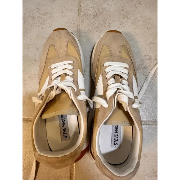 Steve Madden Escapade Tan White‎ Jogger Sneakers Womens 10M ESCP01S1 - Image 5