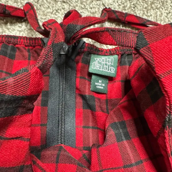 Wild Fable Red plaid mini dress with spaghetti straps - Image 2