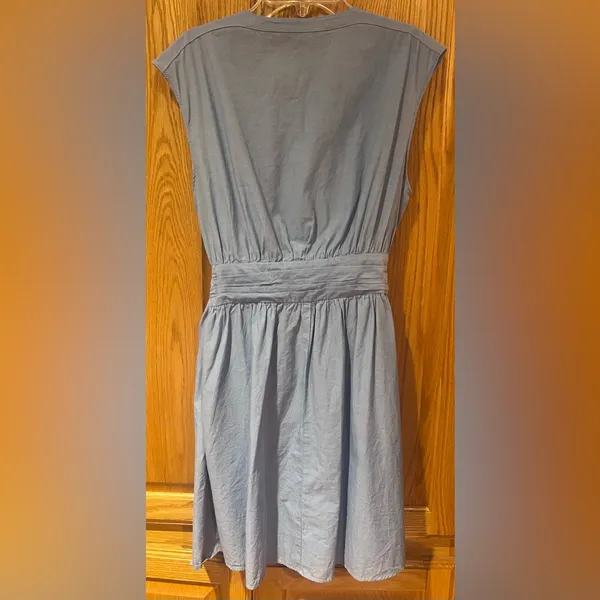 ZARA Knotted Tie Front Sleeveless Shirt Dress‎ Tunic Light Blue Size XS - Image 11