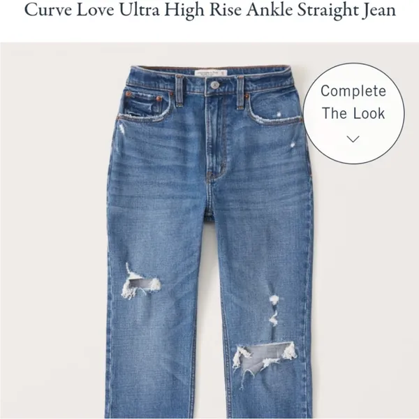 Abercrombie The‎ Ankle Straight Ultra High Rise Curve Love Jeans Med Wash 00 24 - Image 9